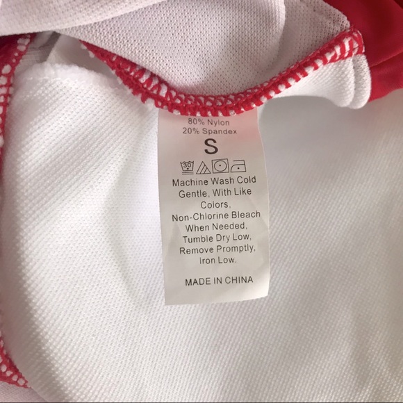 ELEGANT TASTE Red Flounce One Shoulder Bikini with High Waist Bottom Sz.S (NWOT) - Picture 11 of 11